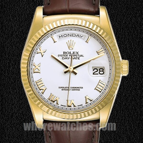 Rolex Day Date M Mm Pour Des Hommes Cadran Blanc Replica